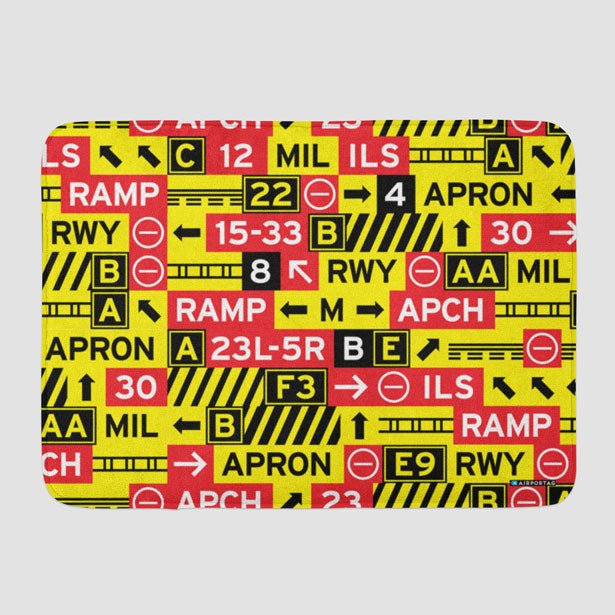 Runway Signs - Bath Mat - Airportag