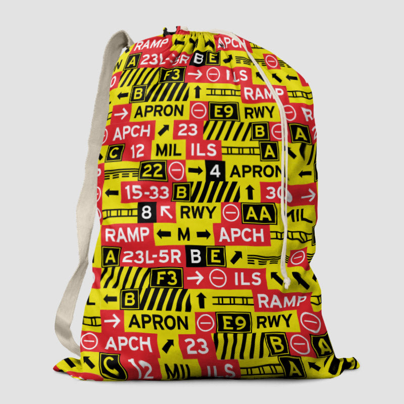 Runway Signs - Laundry Bag - Airportag