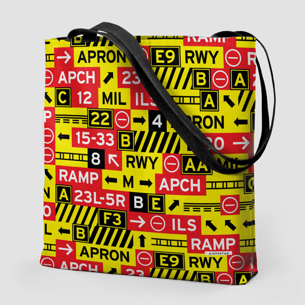 Runway Signs - Tote Bag - Airportag