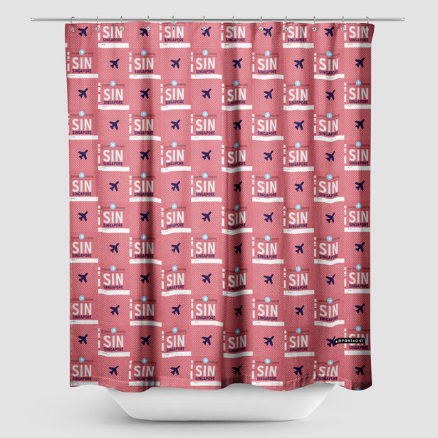 SIN - Shower Curtain - Airportag