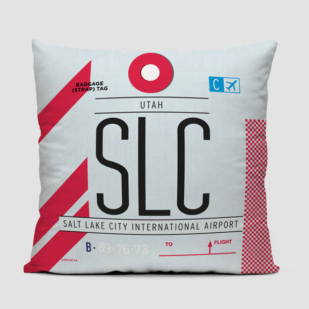 SLC - Throw Pillow - Airportag