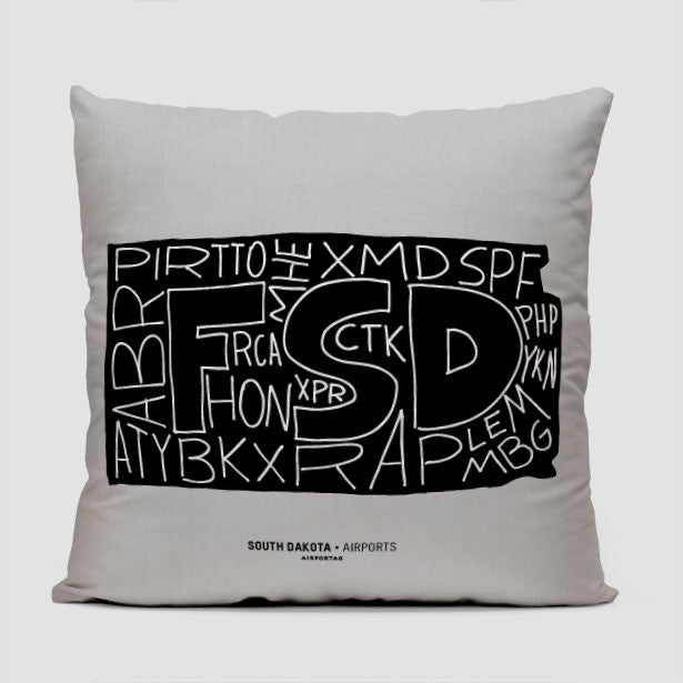 South Dakota - Throw Pillow - Airportag