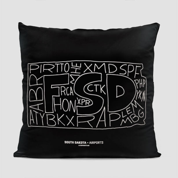 South Dakota - Throw Pillow - Airportag