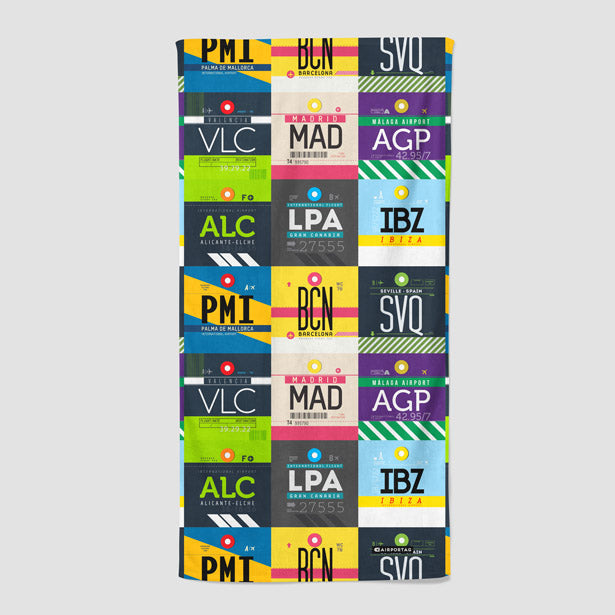 Spanish Airports - Beach Towel - Airportag