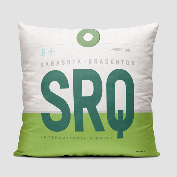 SRQ - Throw Pillow - Airportag