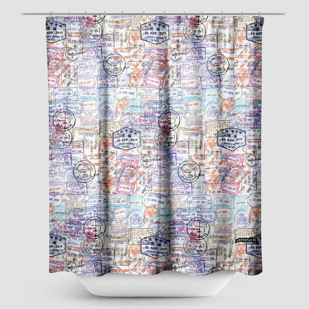 Stamps - Shower Curtain - Airportag