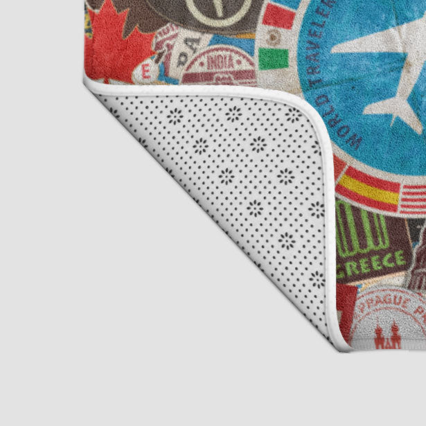 Travel Stickers - Bath Mat - Airportag
