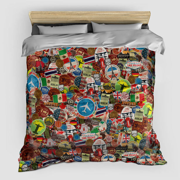 Travel Stickers - Duvet Cover - Airportag