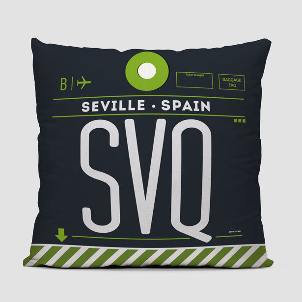 SVQ - Throw Pillow - Airportag