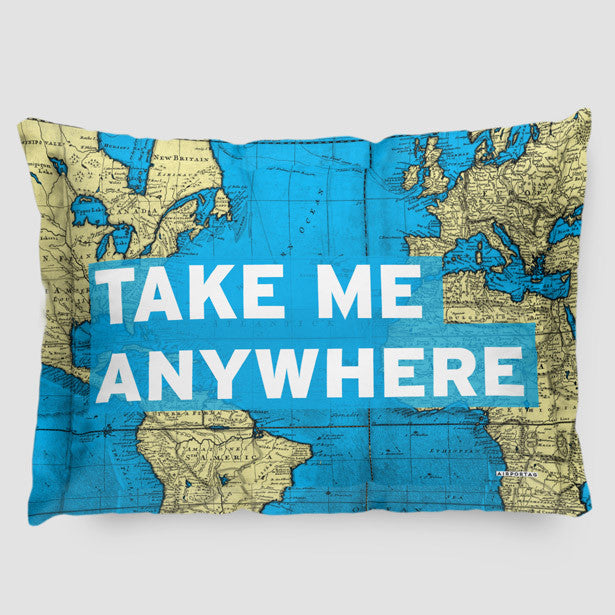 Take Me - World Map - Pillow Sham - Airportag