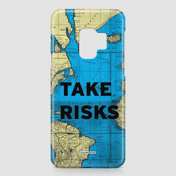 Take Risks - World Map - Phone Case - Airportag