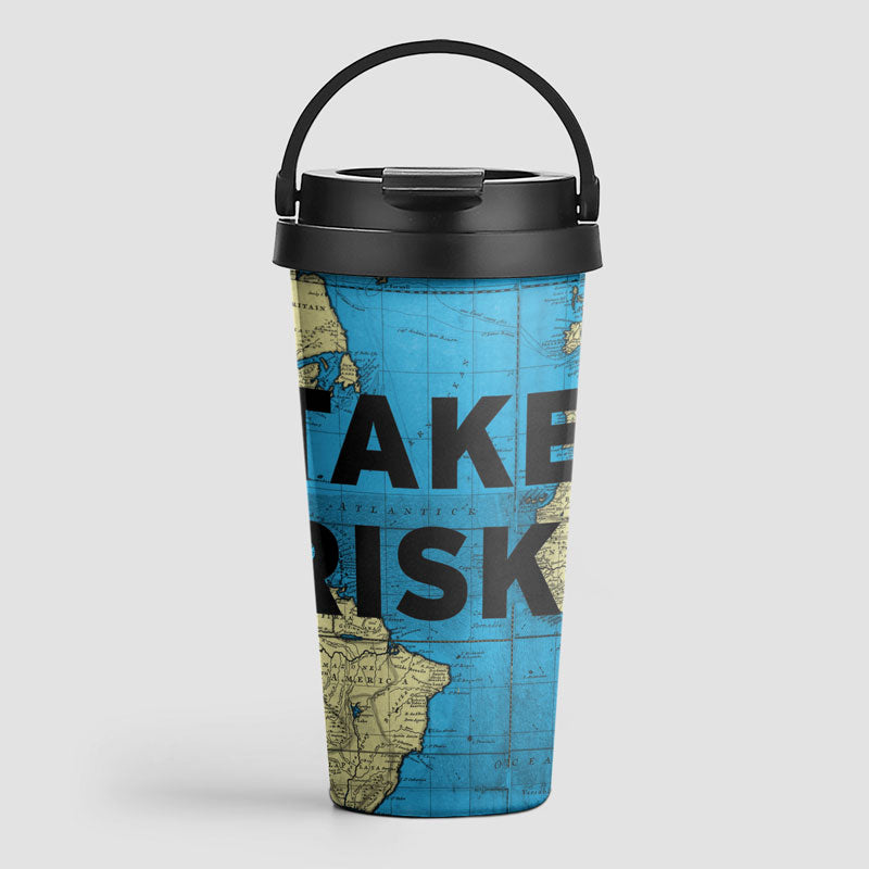 Take Risks - World Map - Travel Mug