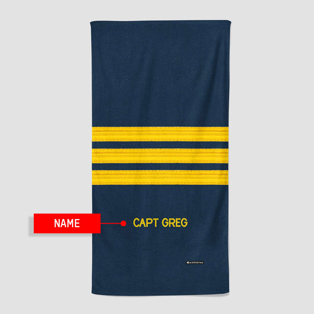 Pilot Stripes Gold - Beach Towel - Airportag