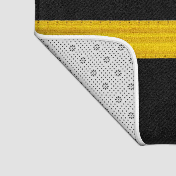 Black Pilot Stripes - Bath Mat - Airportag