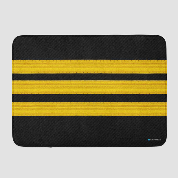 Black Pilot Stripes - Bath Mat - Airportag
