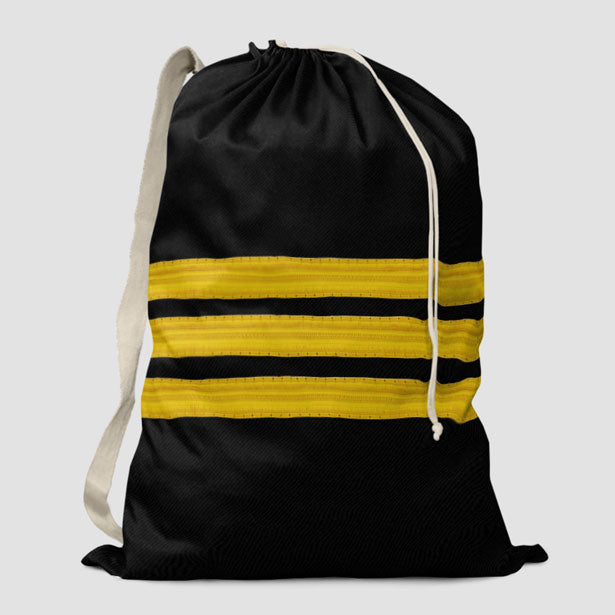 Black Pilot Stripes - Laundry Bag - Airportag