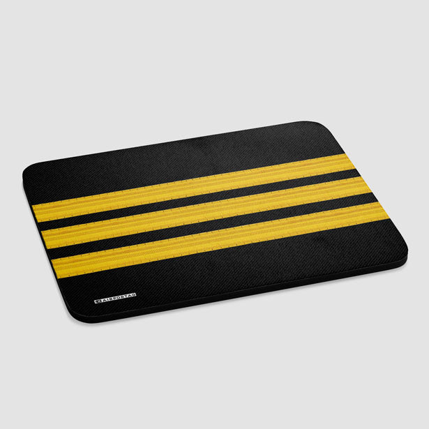 Black Pilot Stripes - Mousepad - Airportag