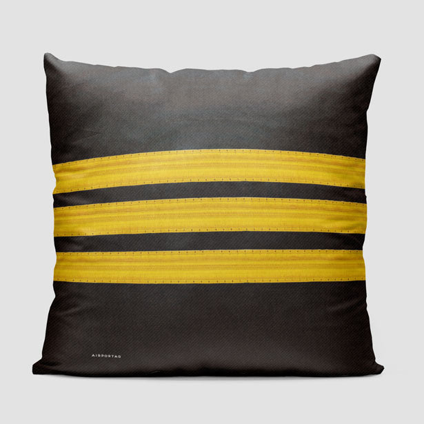 Black Pilot Stripes - Throw Pillow - Airportag