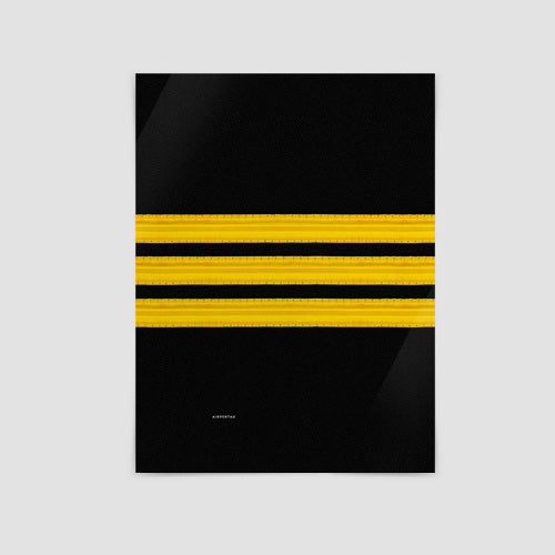 Black Pilot Stripes - Poster - Airportag