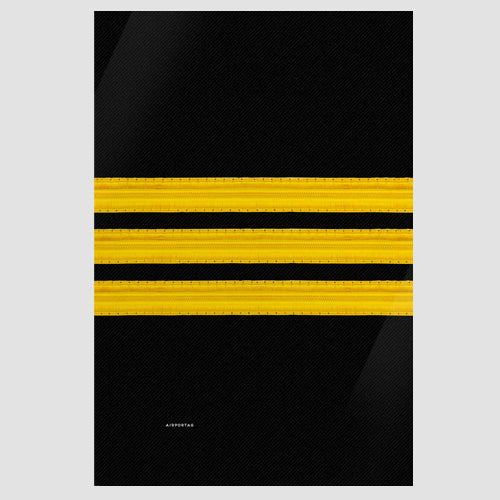 Black Pilot Stripes - Poster - Airportag