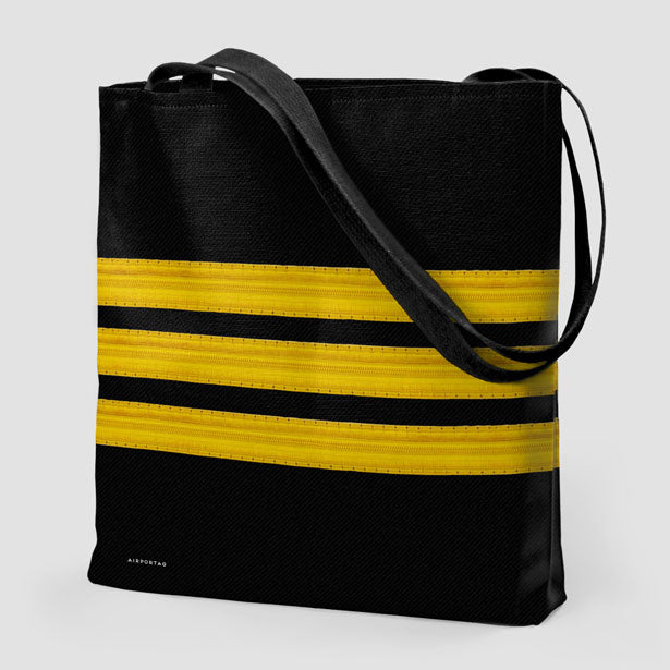 Black Pilot Stripes - Tote Bag - Airportag