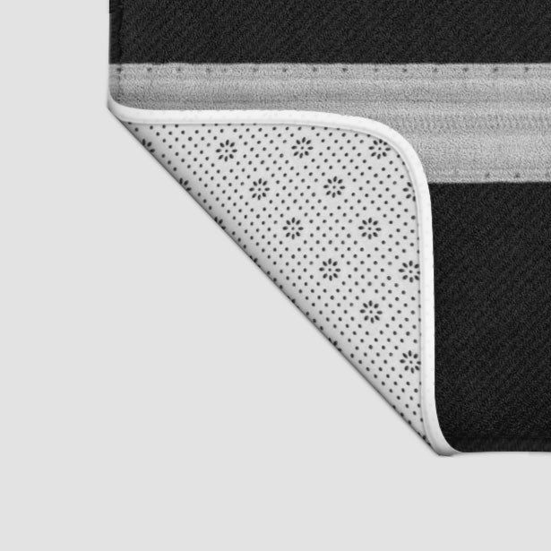 Black Pilot Stripes - Bath Mat - Airportag