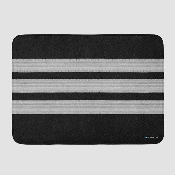 Black Pilot Stripes - Bath Mat - Airportag