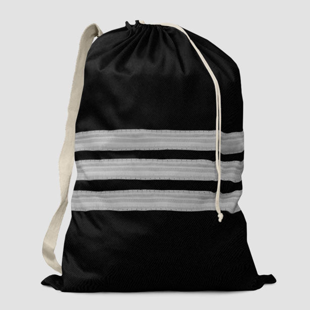 Black Pilot Stripes - Laundry Bag - Airportag