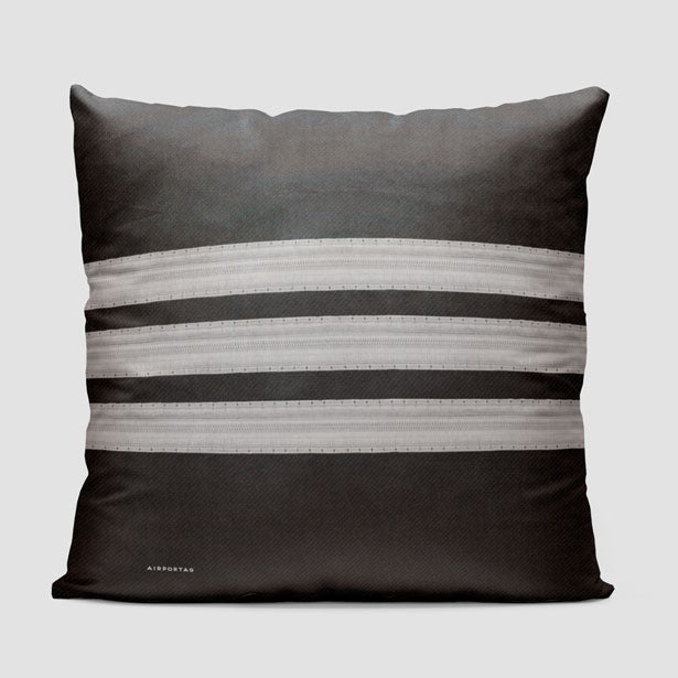 Black Pilot Stripes - Throw Pillow - Airportag