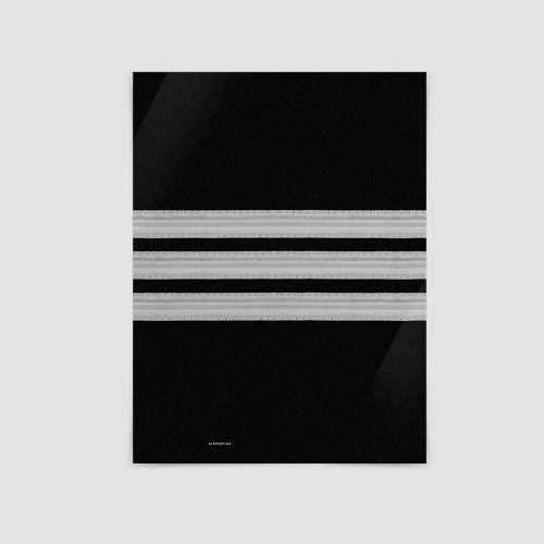 Black Pilot Stripes - Poster - Airportag