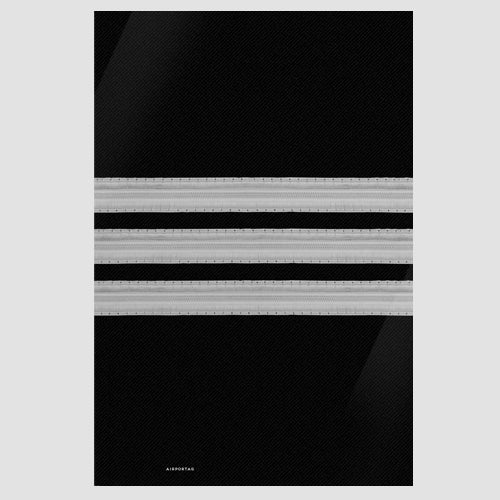Black Pilot Stripes - Poster - Airportag