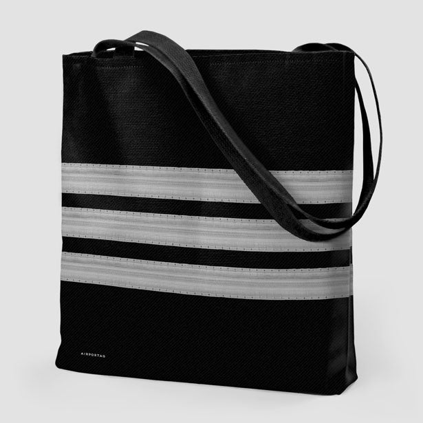 Black Pilot Stripes - Tote Bag - Airportag