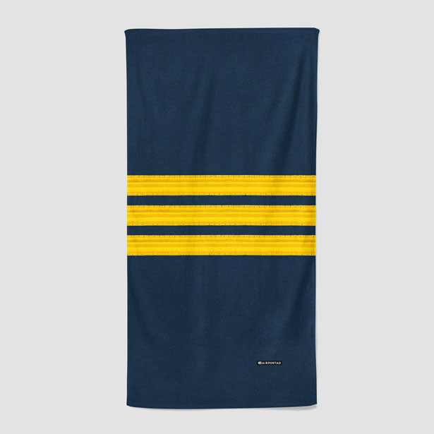 Pilot Stripes Gold - Beach Towel - Airportag