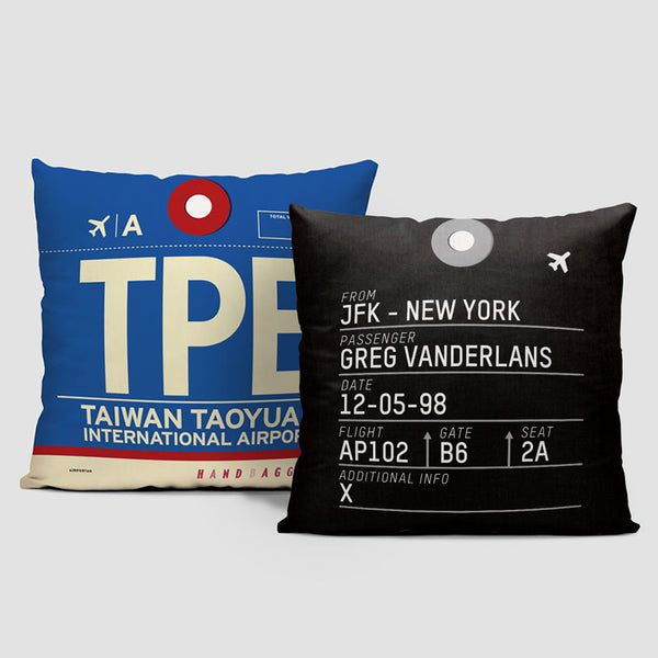 Throw Pillow TPE Taiwan Taoyuan Airport IATA code TPE