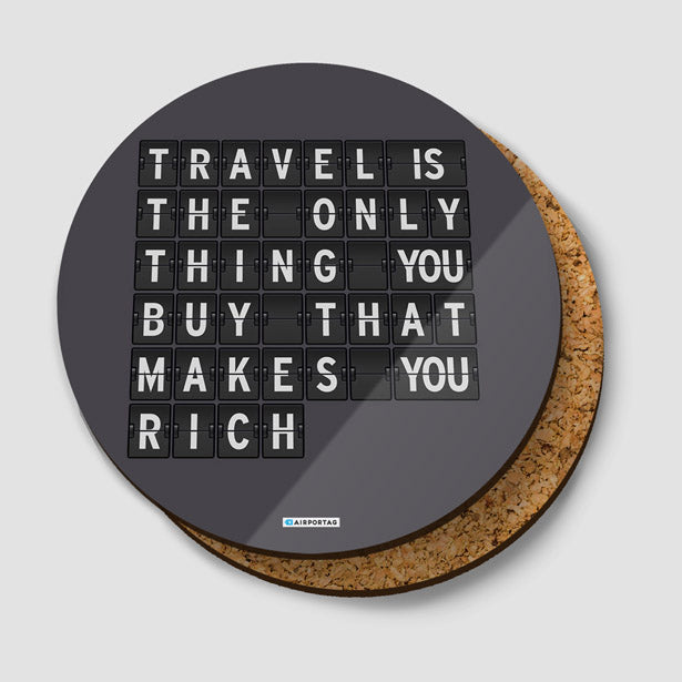 Travel is - Flight Board - Coaster - Airportag