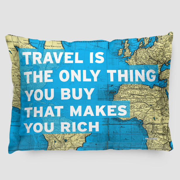 Travel Is - World Map - Pillow Sham - Airportag