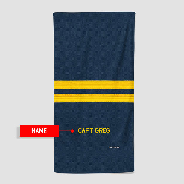 Pilot Stripes Gold - Beach Towel - Airportag