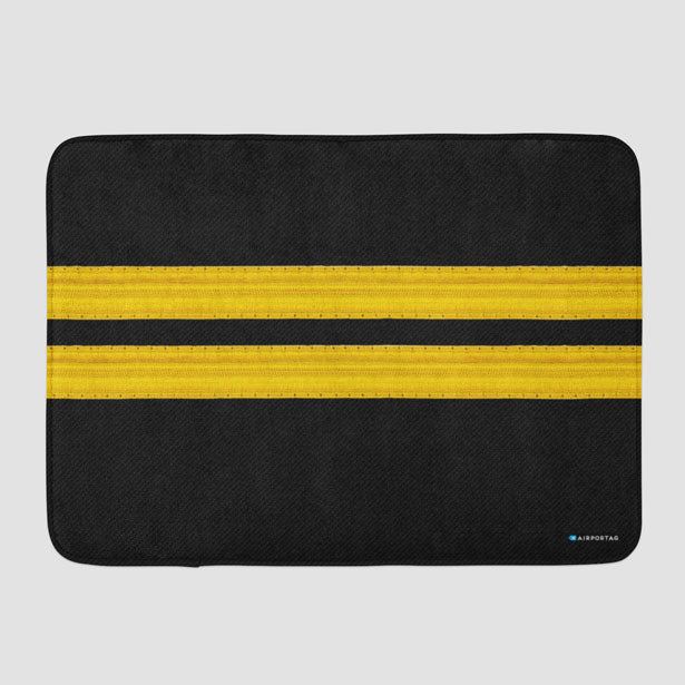 Black Pilot Stripes - Bath Mat - Airportag