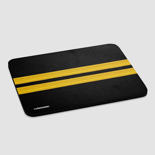 Black Pilot Stripes - Mousepad - Airportag