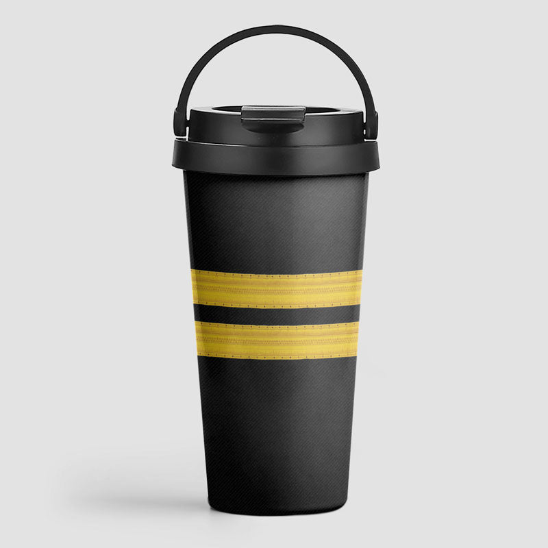 Black Pilot Stripes - Travel Mug