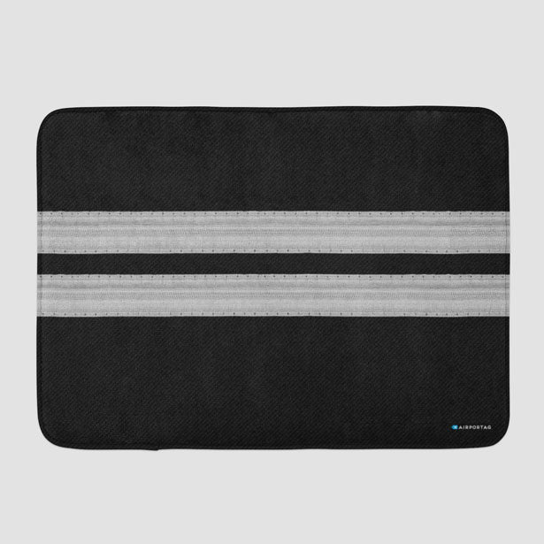Black Pilot Stripes - Bath Mat - Airportag