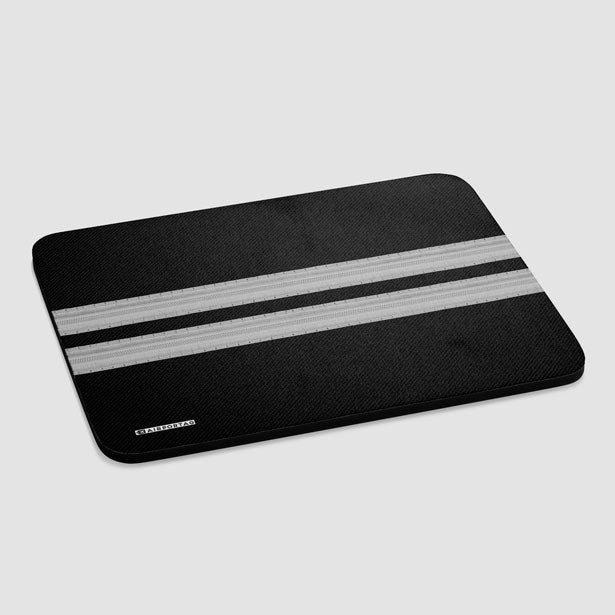 Black Pilot Stripes - Mousepad - Airportag