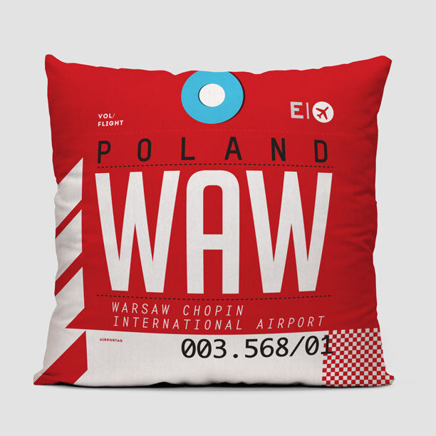 WAW - Throw Pillow - Airportag