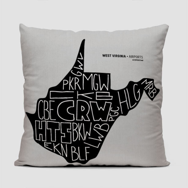 West Virginia - Throw Pillow - Airportag
