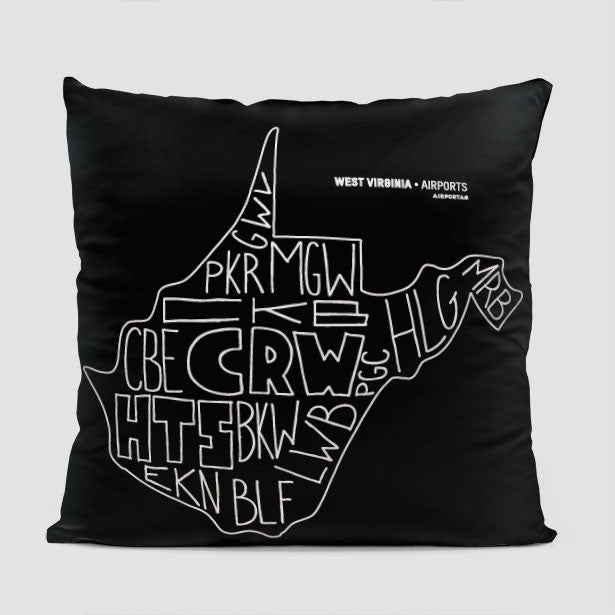West Virginia - Throw Pillow - Airportag