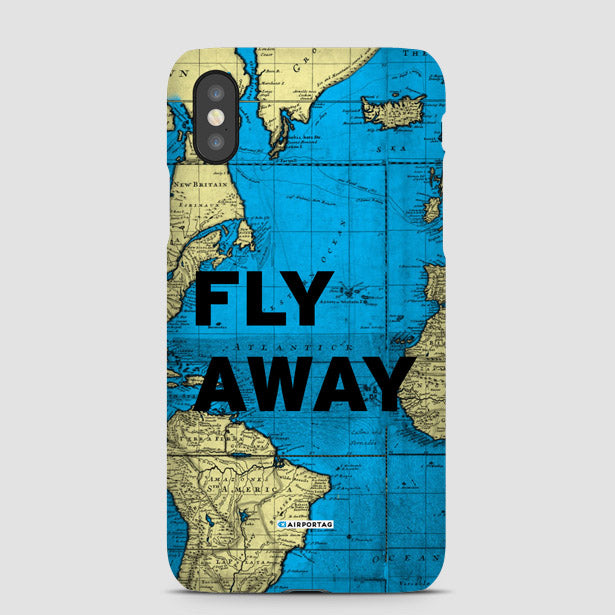 Fly Away - World Map - Phone Case - Airportag