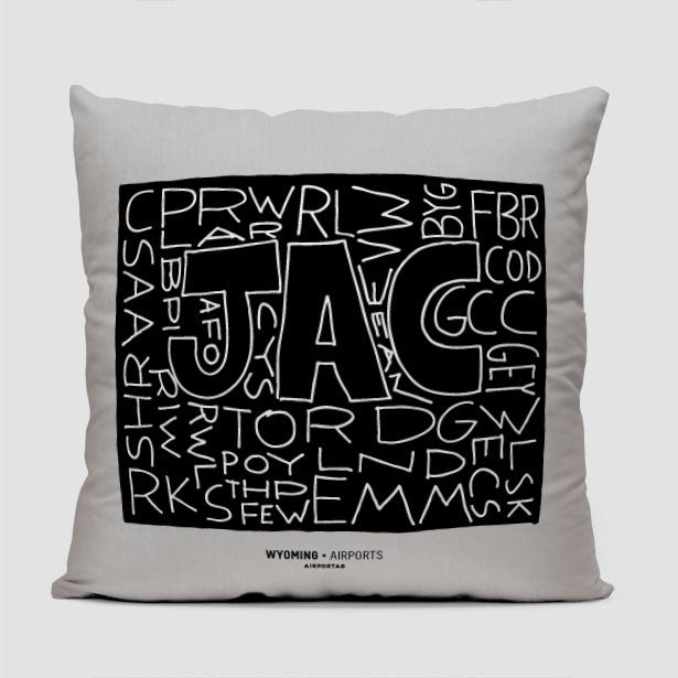 Wyoming - Throw Pillow - Airportag