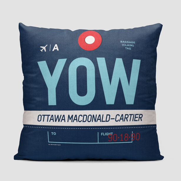 YOW - Throw Pillow - Airportag