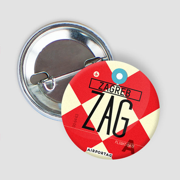 Pinback Button Zagreb Airport Pleso Croatia IATA Code ZAG pinback-button-zagreb-airport-pleso-croatia-iata-code-zag