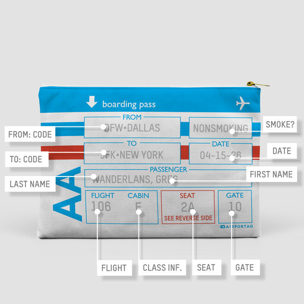 AA Boarding Pass - Pouch Bag - Airportag